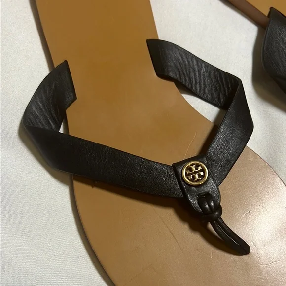 Tory Burch Black and Brown Flip Flops - Picture 3 of 6